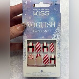 New Kiss Voguish Fantasy Red white Christmas Santa Press on Nail Set